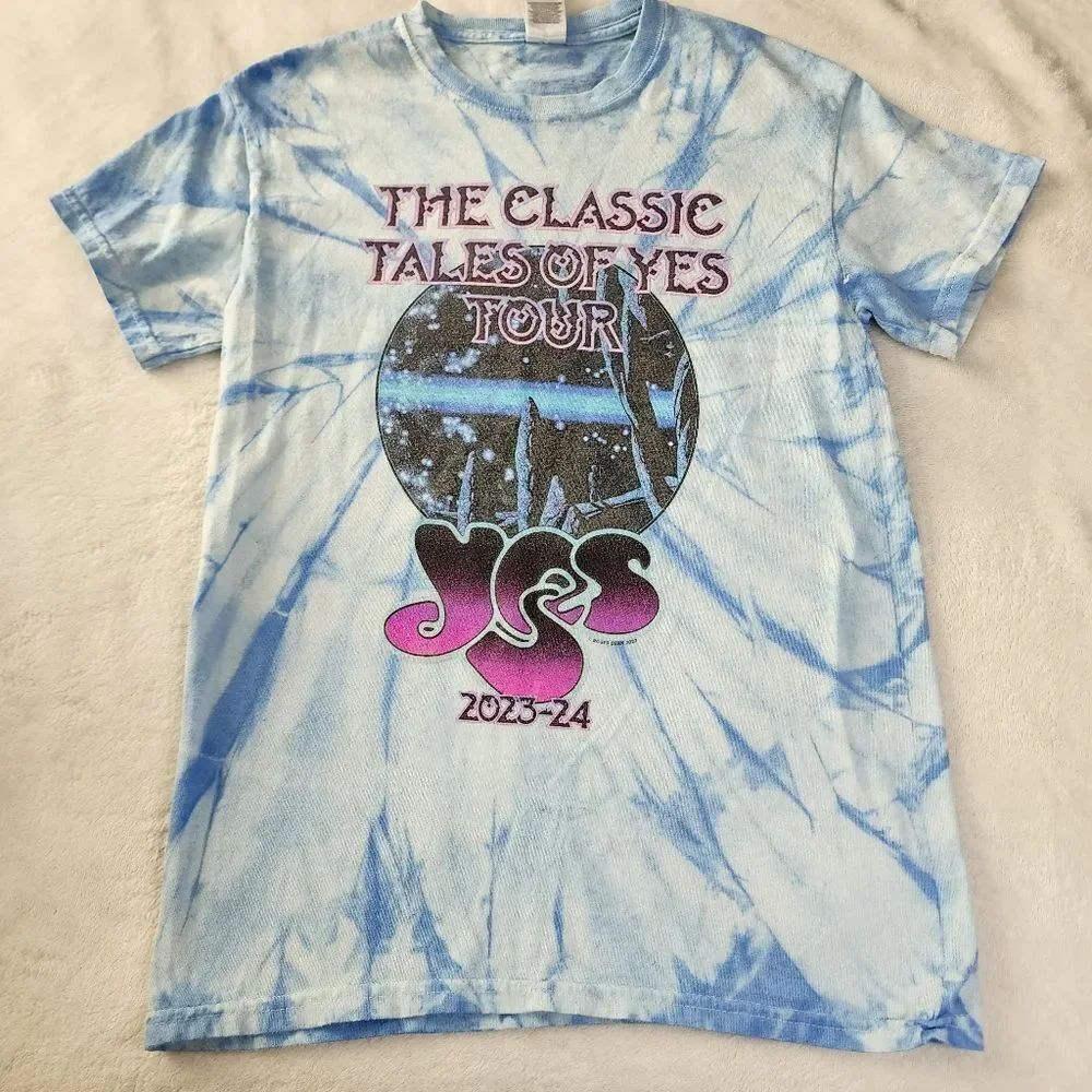 Colortone The Classic Tales Of Yes Tour Tie Dye Tshirt With Graphics Size Small